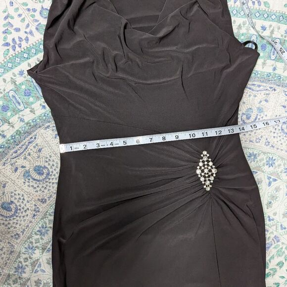 Collection DressBarn‎ Size 10 Women's Black Fitted Bodycon Maxi Dress with Slit - Picture 6 of 11
